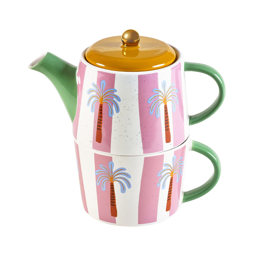 Palm Tea Set For One, the best customized gift and gifts for her and for him from Inna Carton online shop Dubai, UAE!