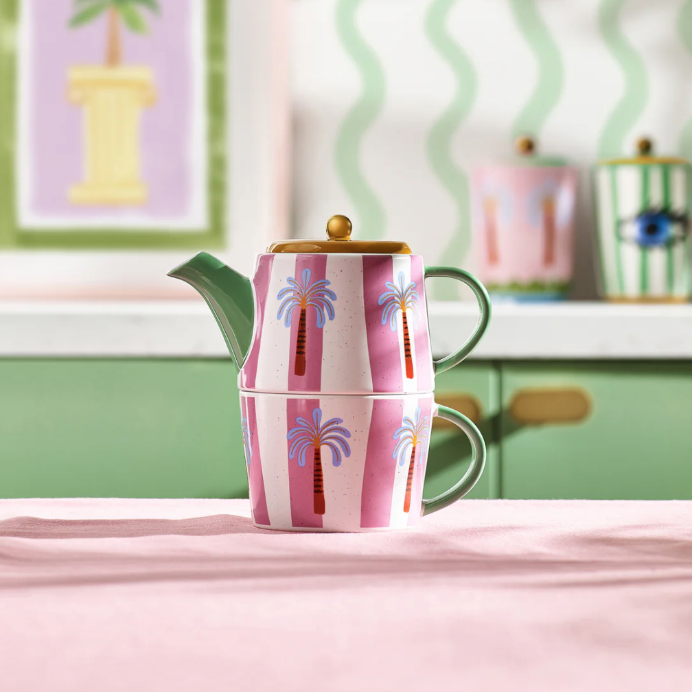 Palm Tea Set For One, the best customized gift and gifts for her and for him from Inna Carton online shop Dubai, UAE!