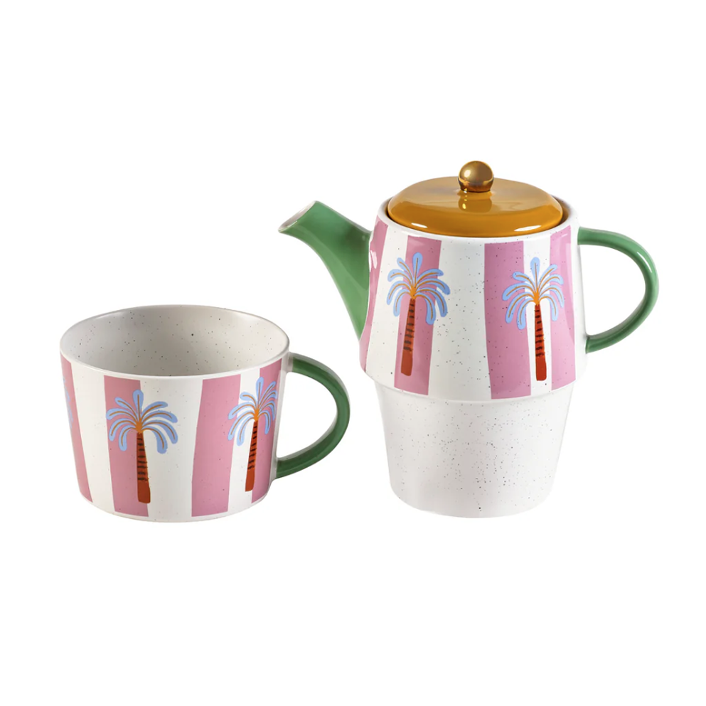 Palm Tea Set For One, the best customized gift and gifts for her and for him from Inna Carton online shop Dubai, UAE!