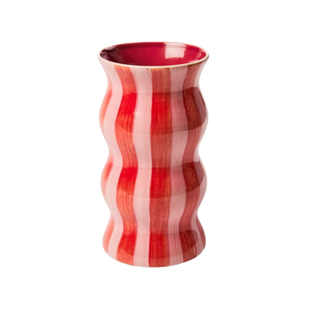 PALMA Stripe Ceramic Vase Red & Pink, the best customized gift and gifts for her and for him from Inna Carton online shop Dubai, UAE!
