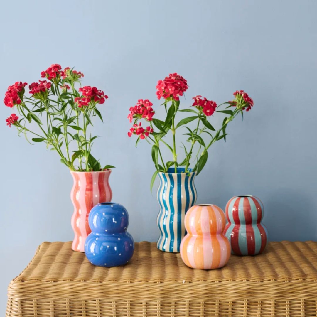 PALMA Stripe Ceramic Vase Red & Pink, the best customized gift and gifts for her and for him from Inna Carton online shop Dubai, UAE!
