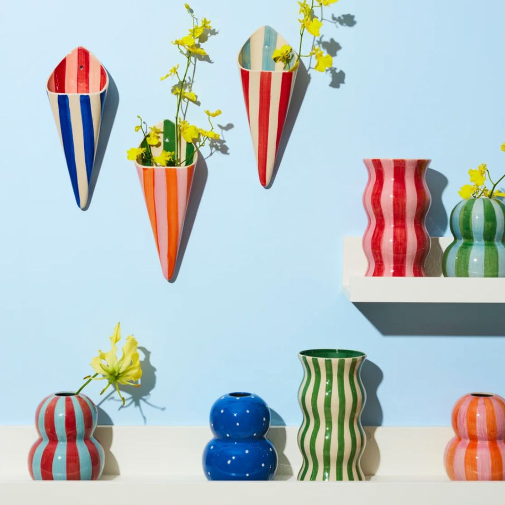 PALMA Stripe Ceramic Vase Red & Pink, the best customized gift and gifts for her and for him from Inna Carton online shop Dubai, UAE!
