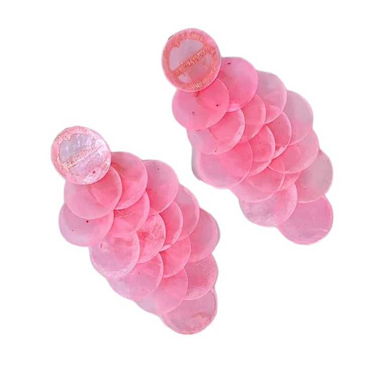Pink beautiful handcrafted fish scale like earrings, shop the best gift gifts for her for him from Inna carton online store dubai, UAE!