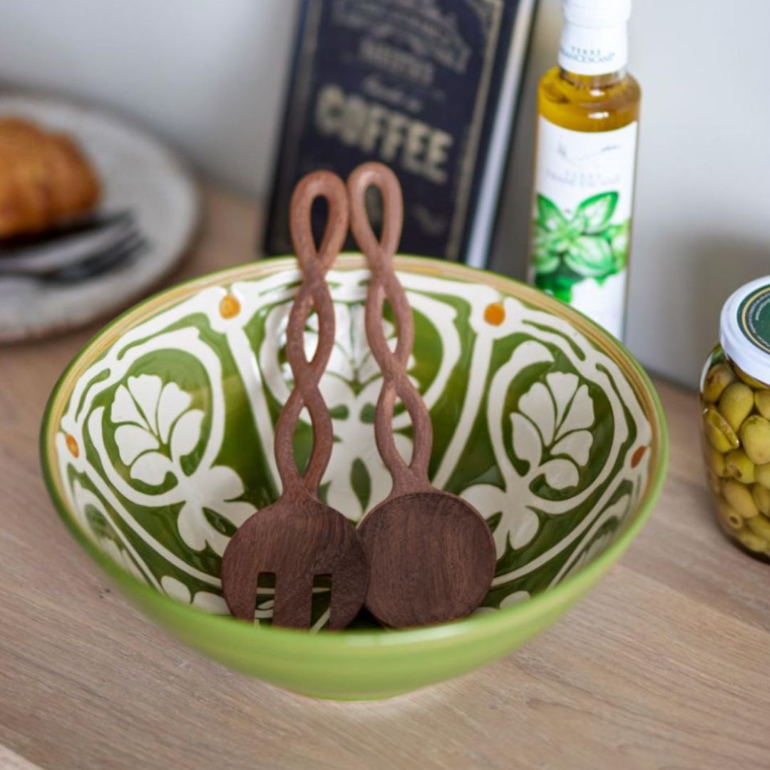 Pinar Wood Salad Server Set, the best customized gift and gifts for her and for him from Inna Carton online shop Dubai, UAE!