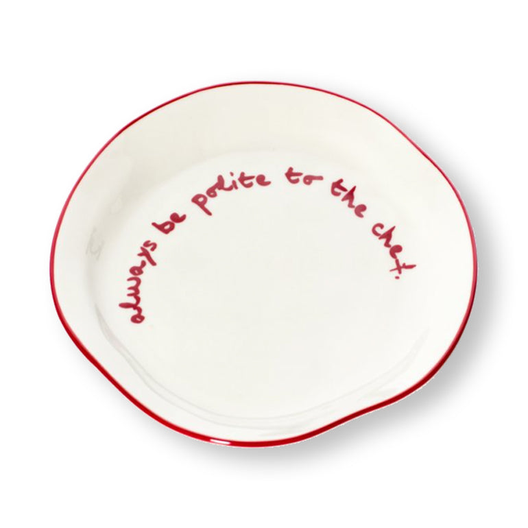Plate Always Be Polite To The Chef, the best customized gift and gifts for her and for him from Inna Carton online shop Dubai, UAE!