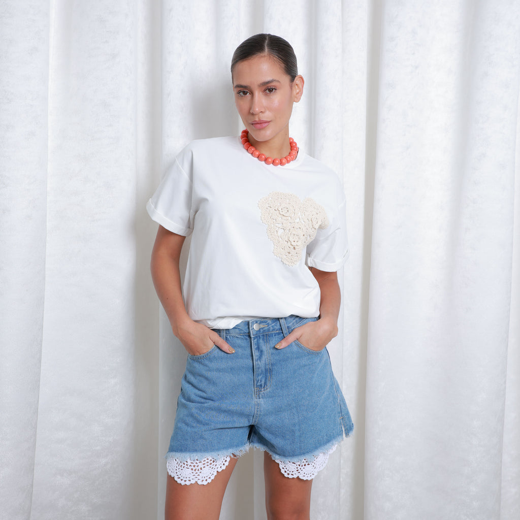 Pop Crochet Denim Shorts, the best customized gift and gifts for her and for him from Inna Carton online shop Dubai, UAE!