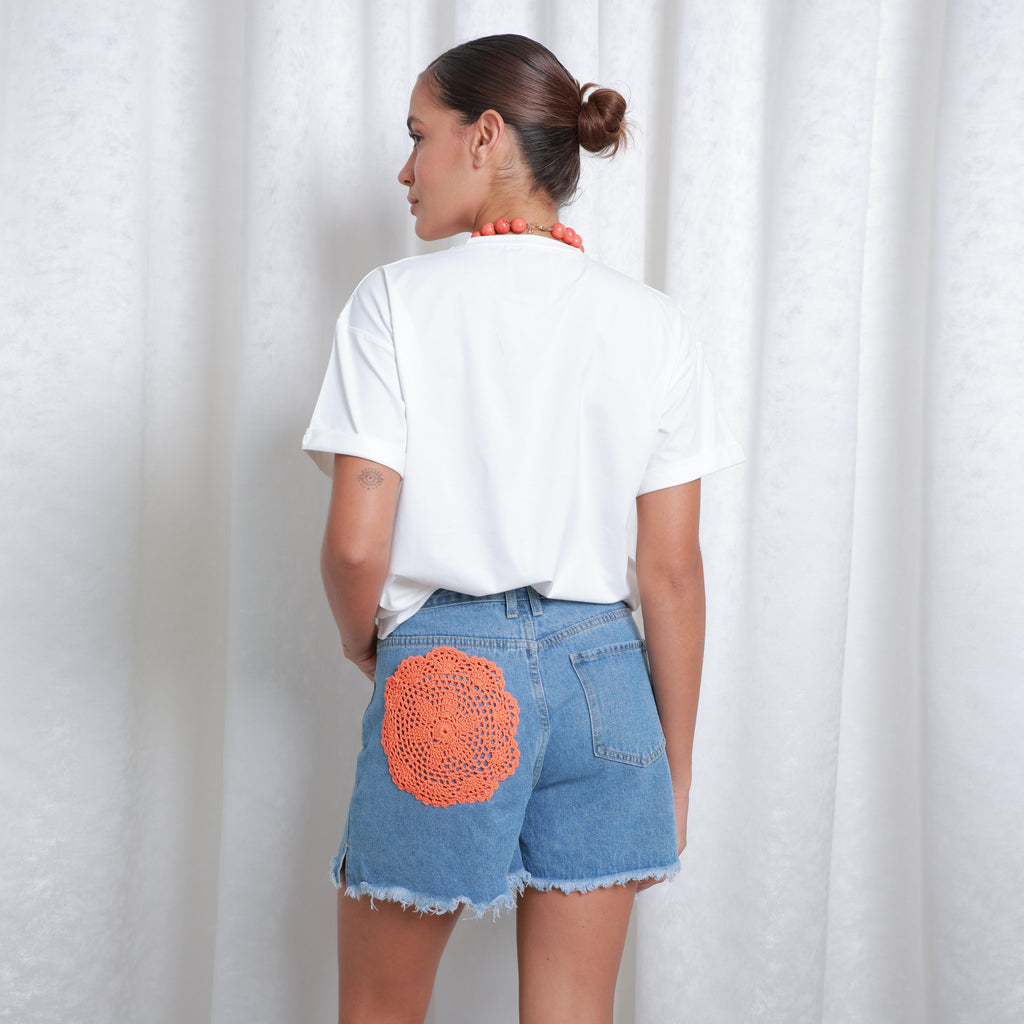 Pop Crochet Denim Shorts, the best customized gift and gifts for her and for him from Inna Carton online shop Dubai, UAE!