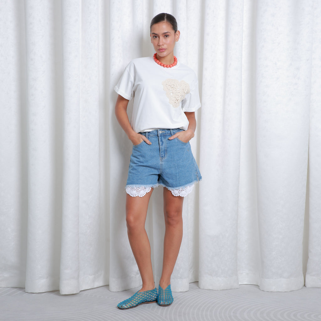 Pop Crochet Denim Shorts, the best customized gift and gifts for her and for him from Inna Carton online shop Dubai, UAE!