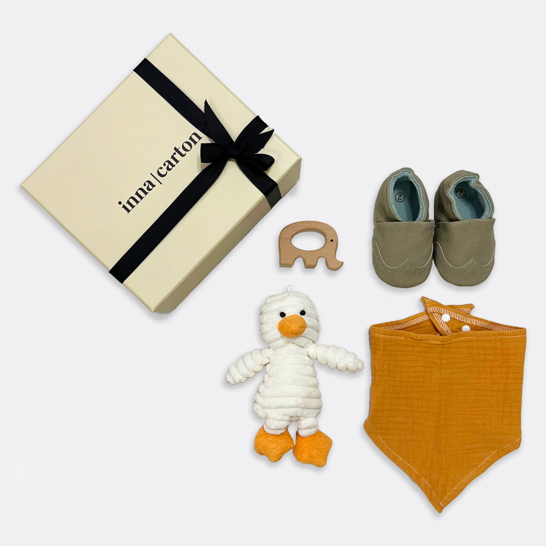 Ducky Soft Toy Bandana Style Bib | Mustard My Moccasin | Lime (from birth up to 12 months) Elephant Teether , shop the best Christmas gift gifts for her for him from Inna carton online store dubai, UAE!
