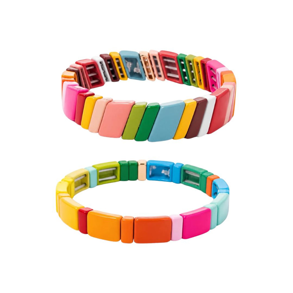 Rainbow Enamel Tile Bracelets, the best customized gift and gifts for her and for him from Inna Carton online shop Dubai, UAE!
