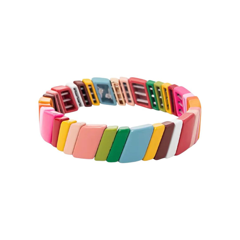 Rainbow Enamel Tile Bracelets, the best customized gift and gifts for her and for him from Inna Carton online shop Dubai, UAE!

