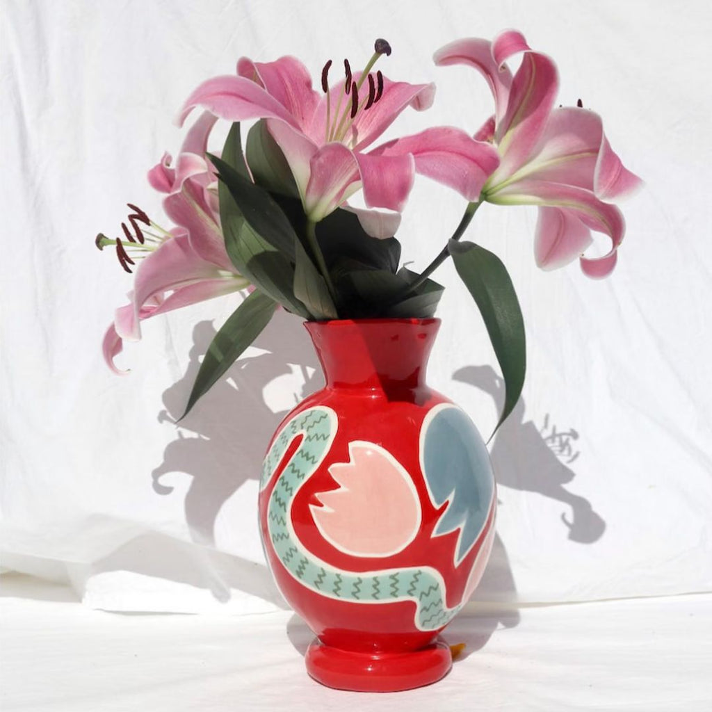 Red Tulip Vase