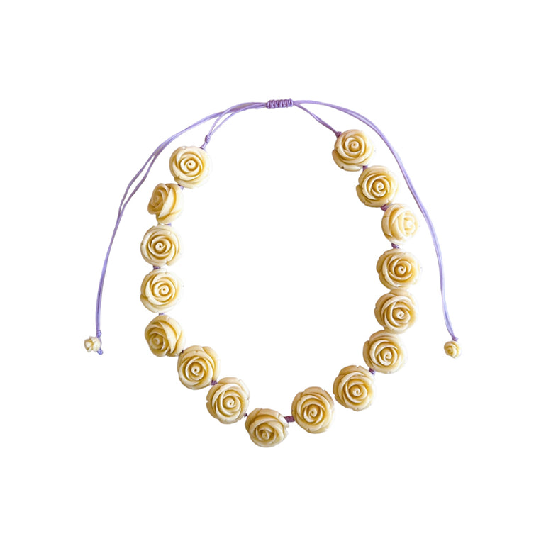 Rose Necklace | Pastel Yellow , the best gift and gifts for him and for her from Inna Carton, the best online gift store in Dubai, UAE.
