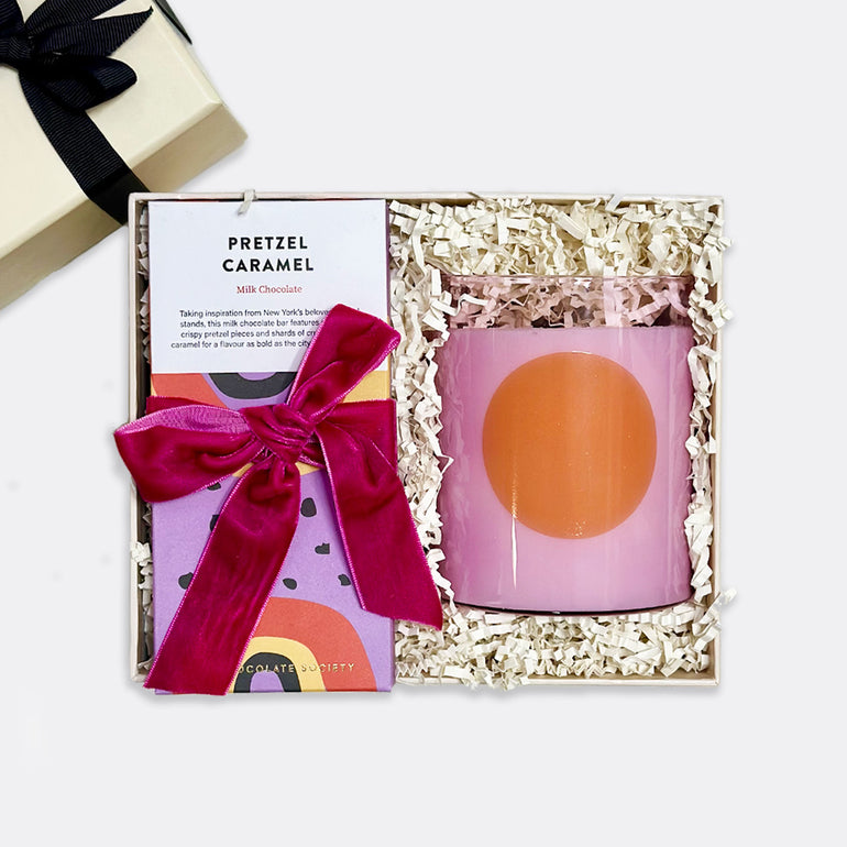  Pretzel Caramel Milk Chocolate Bar Disco Candle | Orris Root and amber, shop the best Christmas gift gifts for her for him from Inna carton online store dubai, UAE!
