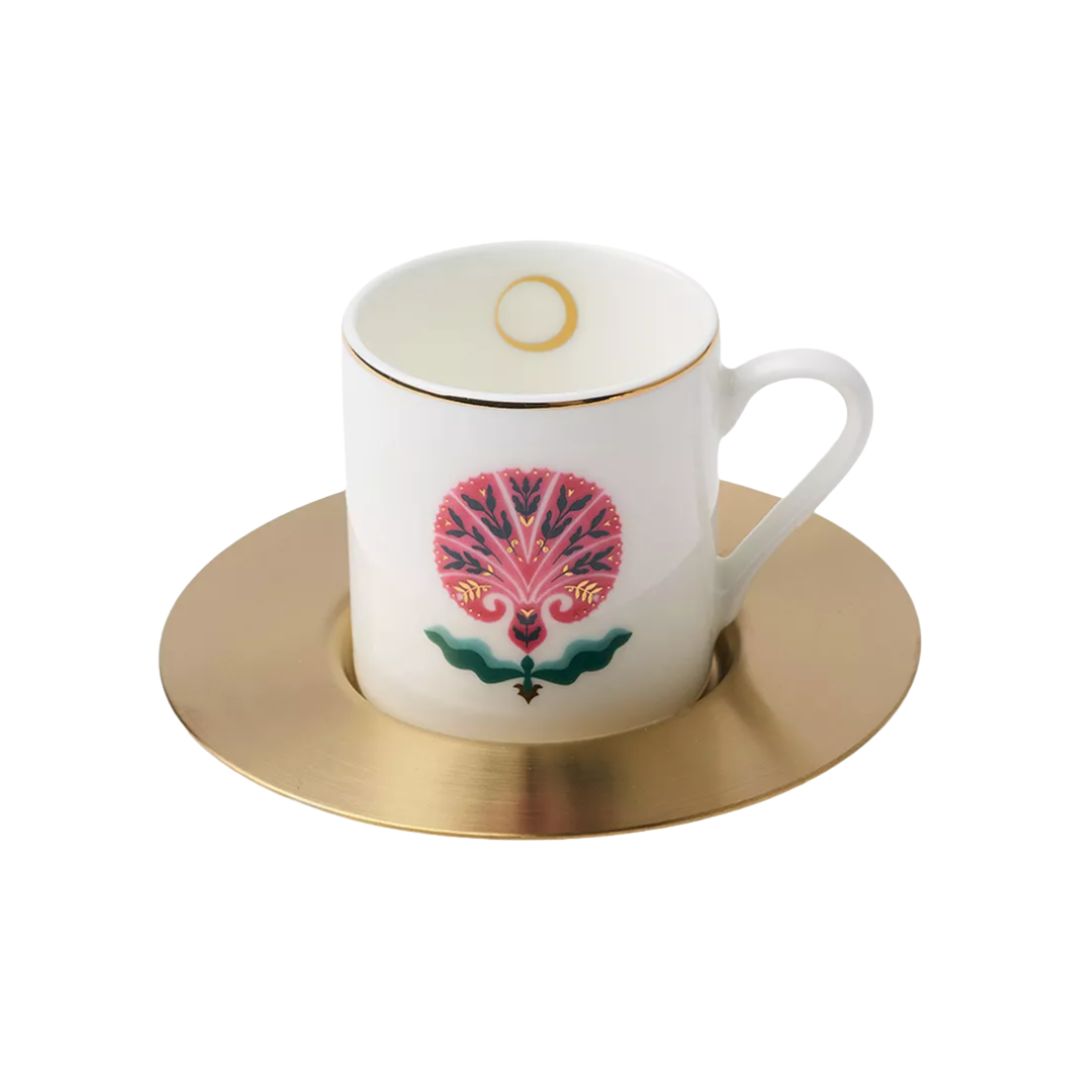 Sahara Rose Porcelain Coffee Cups With Saucer, the best customized gift and gifts for her and for him from Inna Carton online shop Dubai, UAE!

