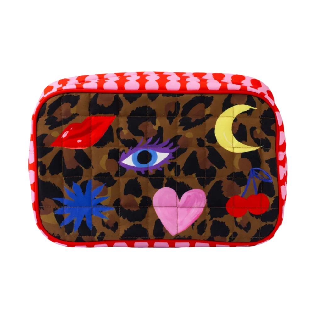Leopard Cotton Zip Pouch
