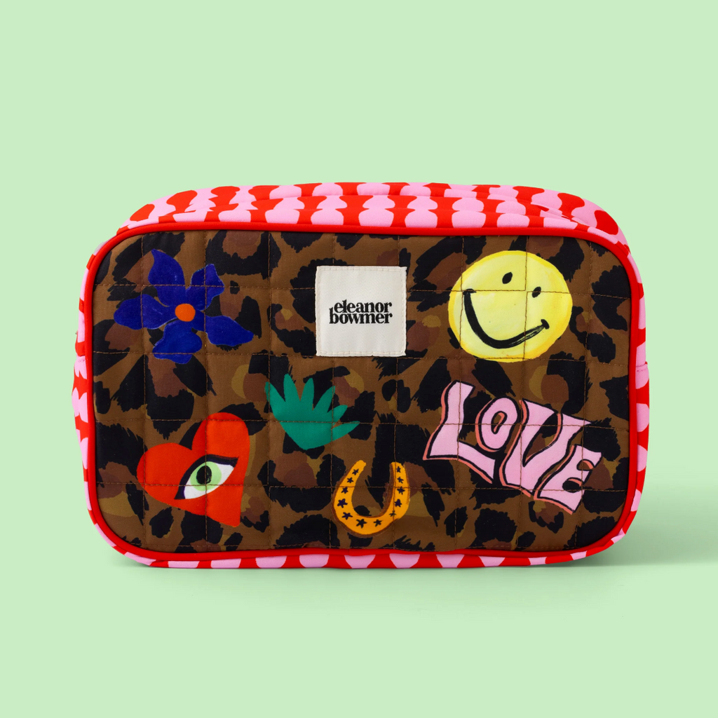 Leopard Cotton Zip Pouch