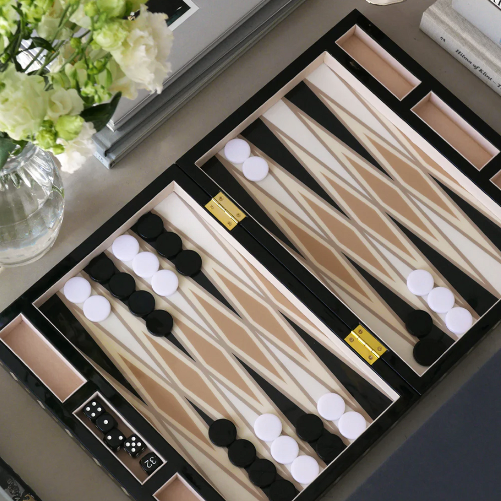 Lacquered Backgammon | Black