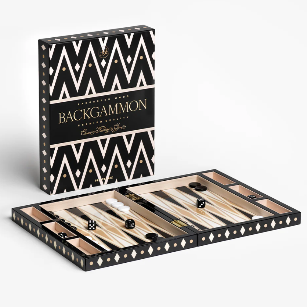 Lacquered Backgammon | Black