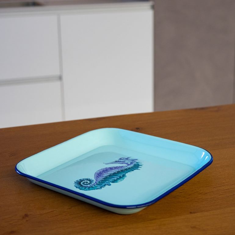 Seahorse Enamel Platter Tray, the best customized gift and gifts for her and for him from Inna Carton online shop Dubai, UAE!
