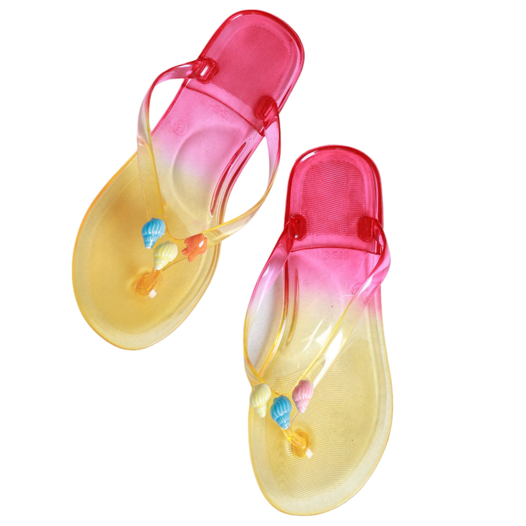 Seashell Jelly Flip Flop Yellow, the best customized gift and gifts for her and for him from Inna Carton online shop Dubai, UAE!