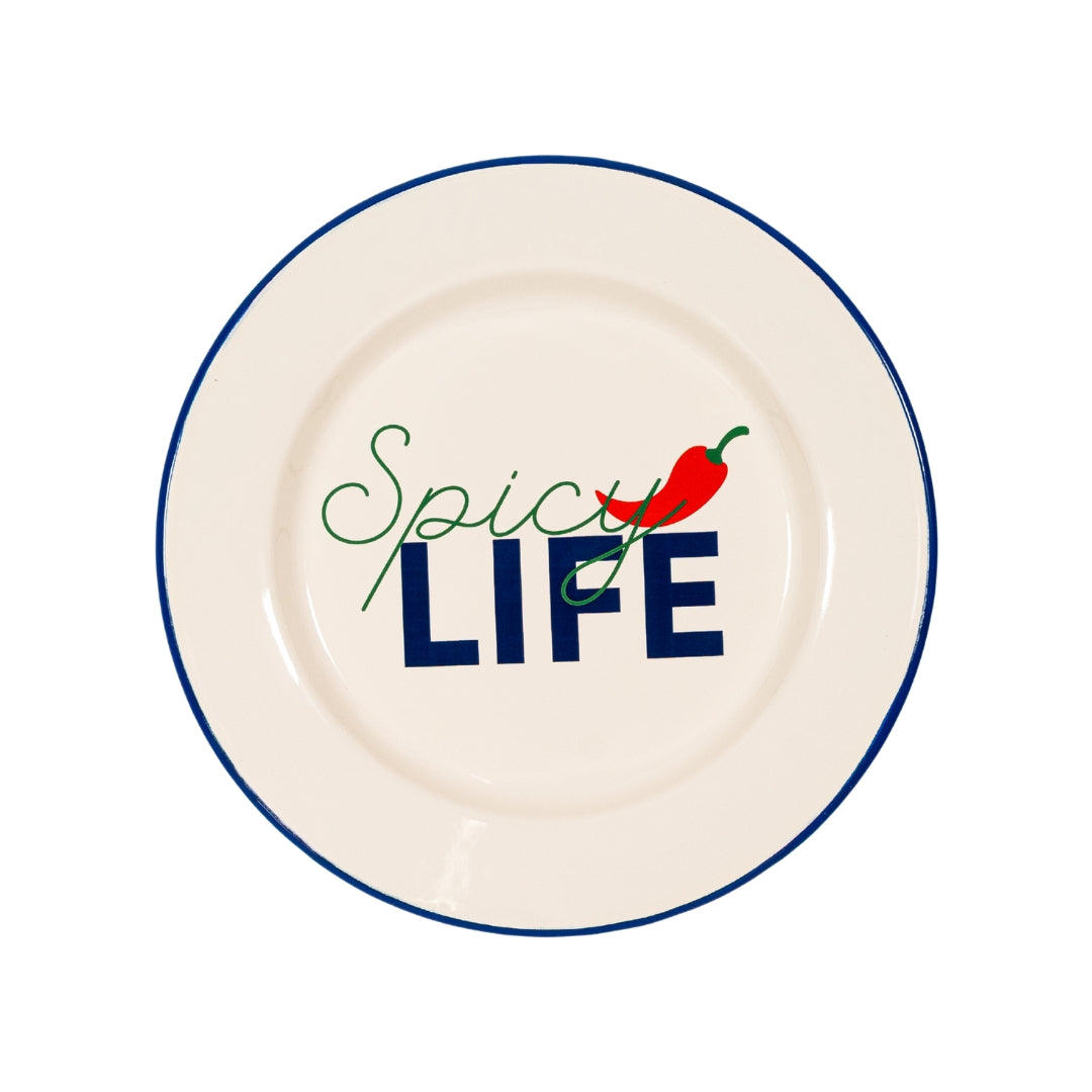 Spicy Life Enamel Dinner Plate, the best customized gift and gifts for her and for him from Inna Carton online shop Dubai, UAE!
