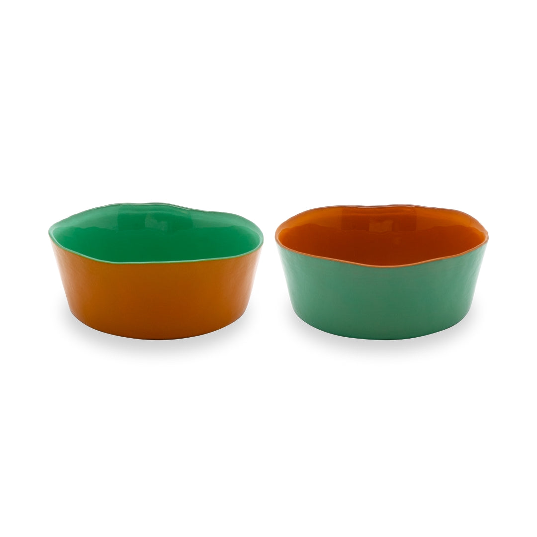 Splash Glass Bowls Small Set Green & Orange, the best customized gift and gifts for her and for him from Inna Carton online shop Dubai, UAE!
