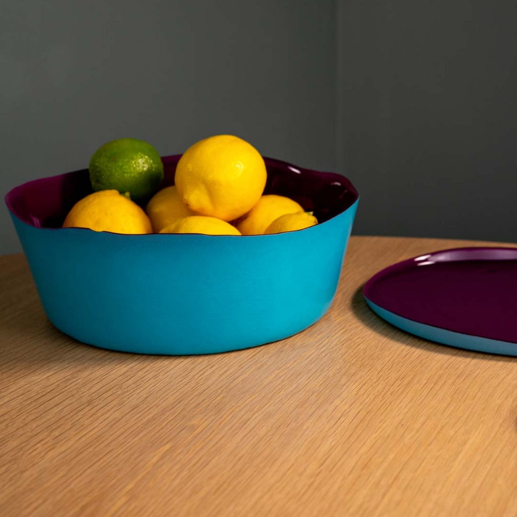 Splash Glass Serving Bowl Burgundy & Blue, the best customized gift and gifts for her and for him from Inna Carton online shop Dubai, UAE!
