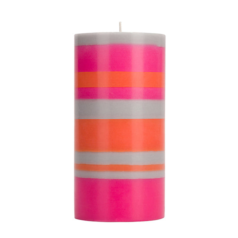 Striped Orange flame Candle, 100% Stearin Wax (Veg origin) Pure Cotton Wick (lead/metal Free) Ecological color dyes, paraffin-free, shop the best Ramadan gift gifts for her for him from Inna carton online store dubai, UAE!