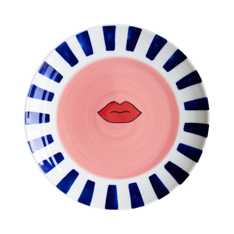 Striped Lips Dessert & Salad Plates, the best customized gift and gifts for her and for him from Inna Carton online shop Dubai, UAE!