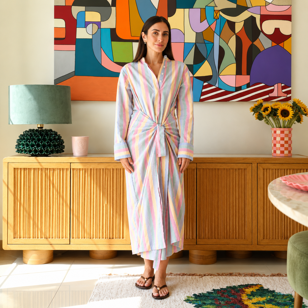 The Dhalia Tie Linen Blend Dress