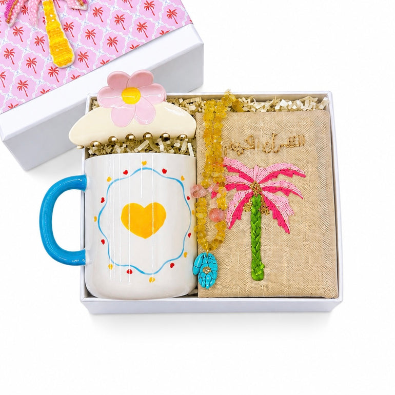 Holy Quran Embroidered Palm
Pure Joy Stoneware Mug
Rose Acetate Hair Claw Clip
Good Vibe Necklace Semi Precious Citrine inna carton