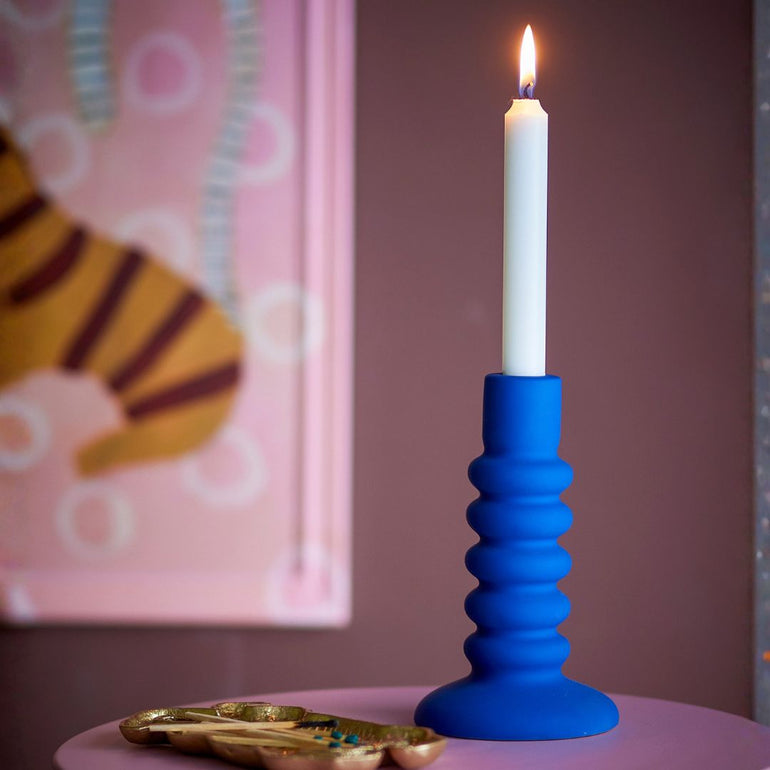 Thorne Stoneware Candle Holder | Tall Blue, the best customized gift and gifts for her and for him from Inna Carton online shop Dubai, UAE!
