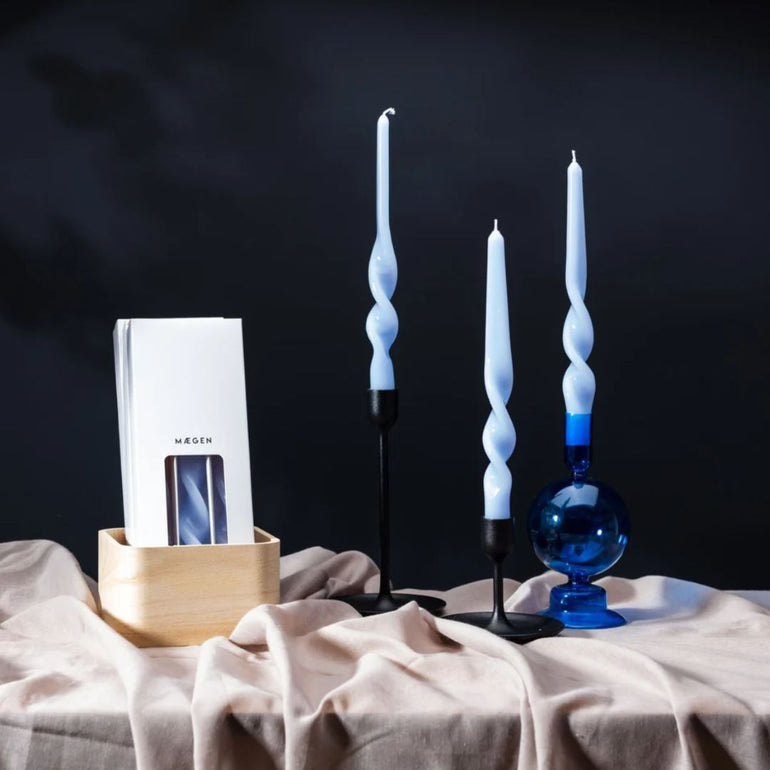 Twisted Taper Candle Set Cornflower Blue, the best customized gift and gifts for her and for him from Inna Carton online shop Dubai, UAE!
