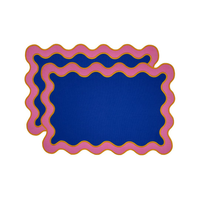 Wave Placemat Set Cobalt Blue & Pink, the best customized gift and gifts for her and for him from Inna Carton online shop Dubai, UAE!
