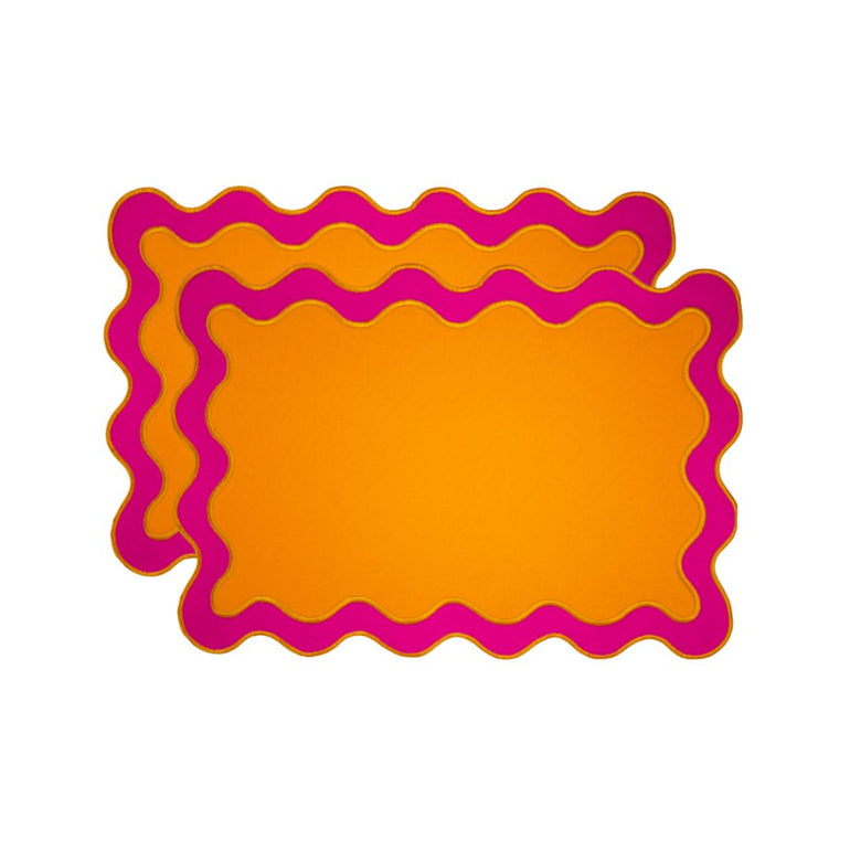 Wave Placemat Set Orange & Pink, the best customized gift and gifts for her and for him from Inna Carton online shop Dubai, UAE!
