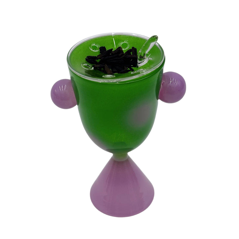 Lota Mabkhara Incense Burner Spotted Holy Quran Hand Embroidered Green Palm Nourie Glass Jar, the best ramadan customize gift and gifts for her and for him from Inna Carton online shop Dubai, UAE!