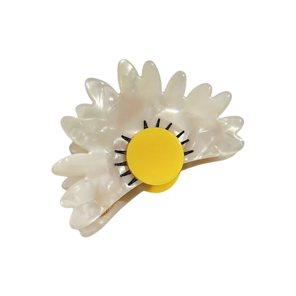 White Daisy Hair Claw Clip