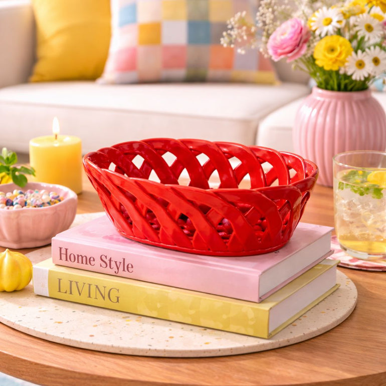 Woven Ceramic Bowl Red, the best customized gift and gifts for her and for him from Inna Carton online shop Dubai, UAE!
