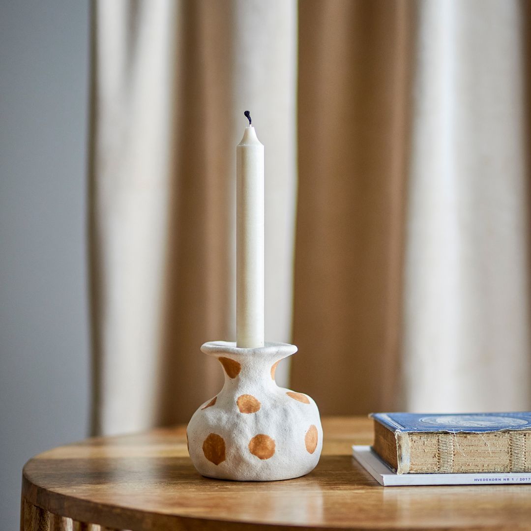 Byron Stoneware Candle Holder Polka Dot, the best customized gift and gifts for her and for him from Inna Carton online shop Dubai, UAE!
