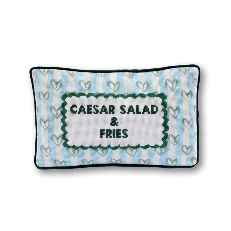 "Caesar Salad & Fries" Needlepoint Pillow, the best customized gift and gifts for her and for him from Inna Carton online shop Dubai, UAE!
