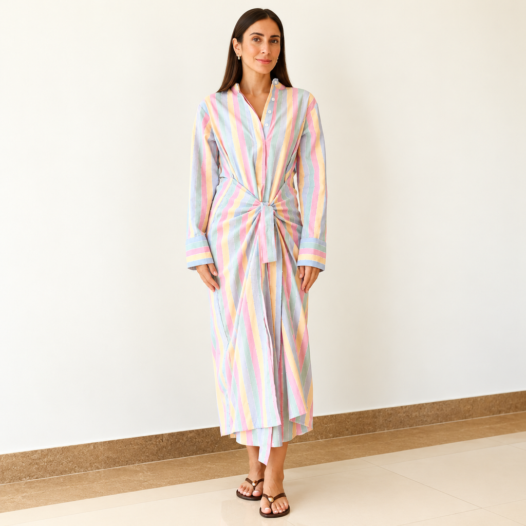 The Dhalia Tie Linen Blend Dress