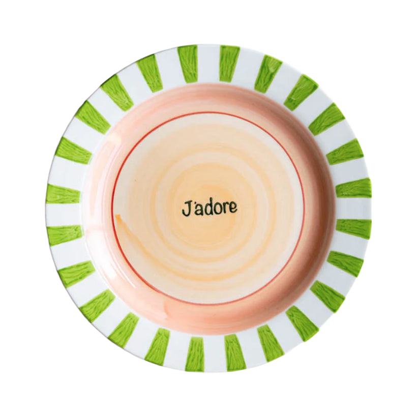 Green & Pink J'adore Plates, the best customized gift and gifts for her and for him from Inna Carton online shop Dubai, UAE!