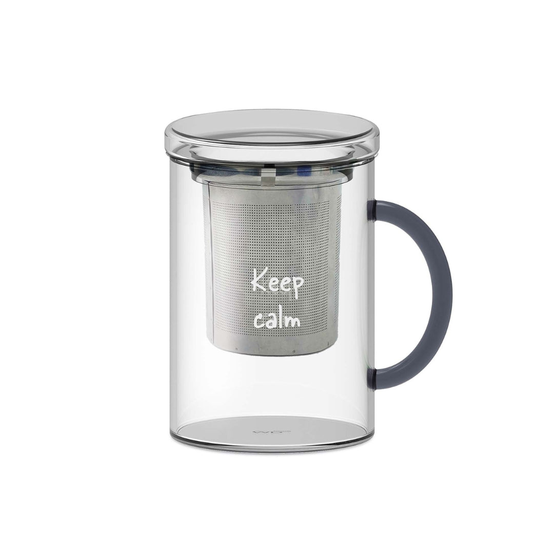 Keep Calm Glass Infuser Mug, the best customized gift and gifts for her and for him from Inna Carton online shop Dubai, UAE!
