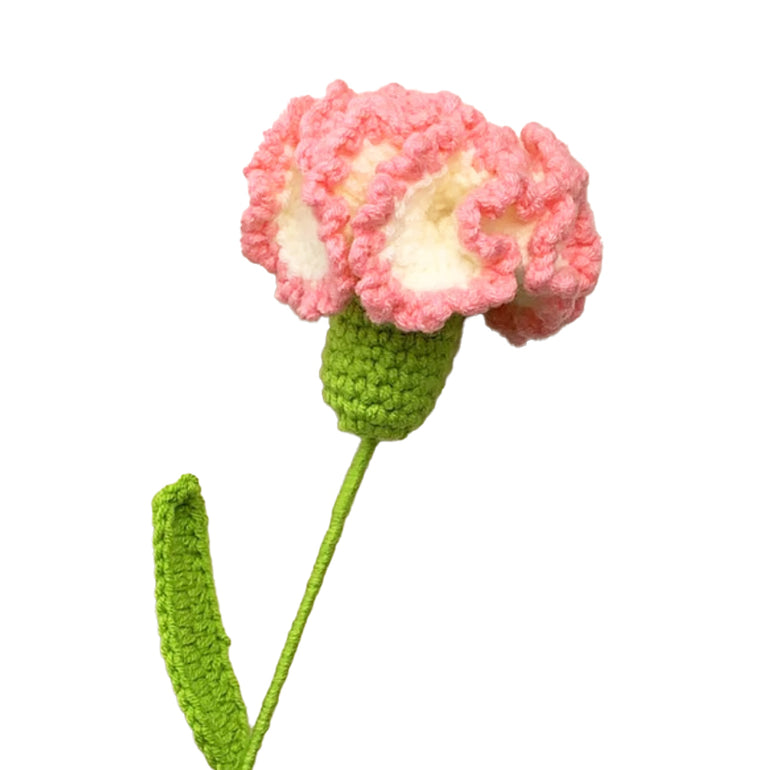 Knitted Flower Stem | Pink Carnation, shop the best Christmas gift gifts for her for him from Inna carton online store dubai, UAE!
