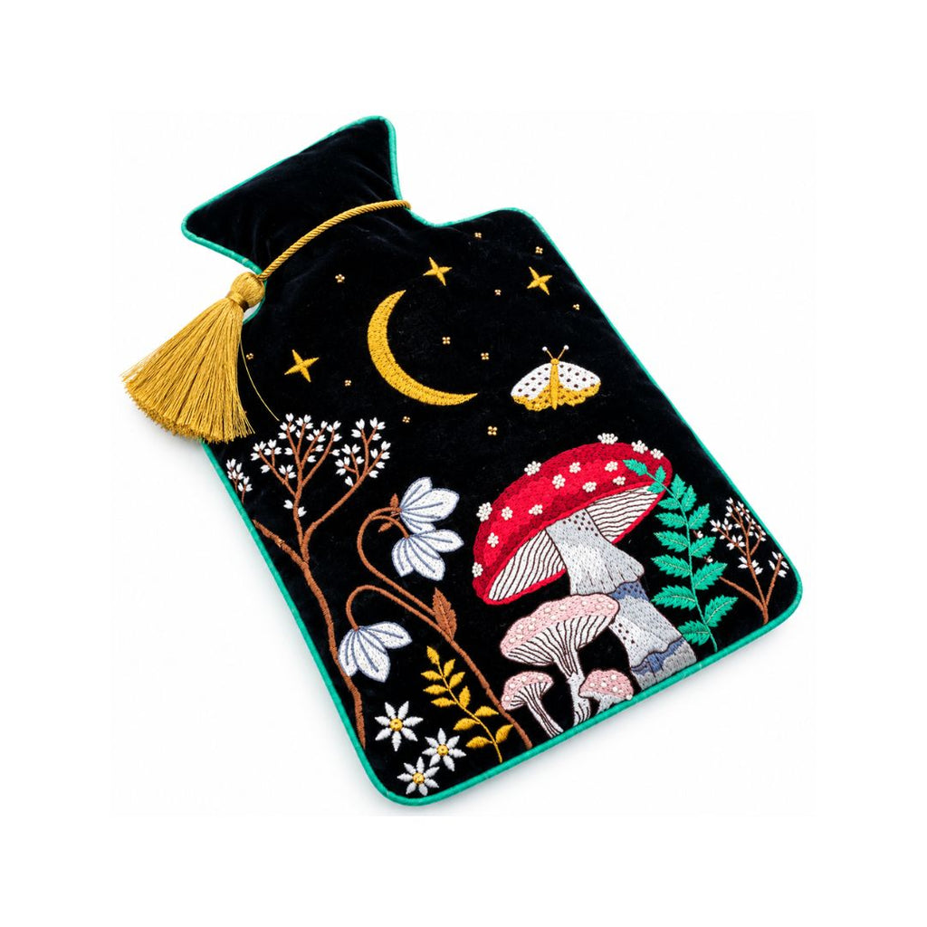 Mystical Mushroom Embroidered Velvet Hot Water Bottle, the best customized gift and gifts for her and for him from Inna Carton online shop Dubai, UAE!
