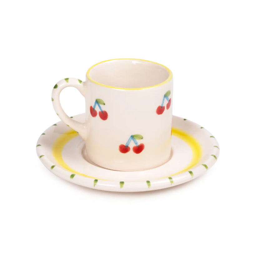 Petite Cherry Coffee Cup & Saucer, the best customized gift and gifts for her and for him from Inna Carton online shop Dubai, UAE!