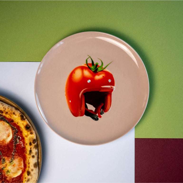 Pizza Porcelain Platter Tomato Helmet, the best customized gift and gifts for her and for him from Inna Carton online shop Dubai, UAE!
