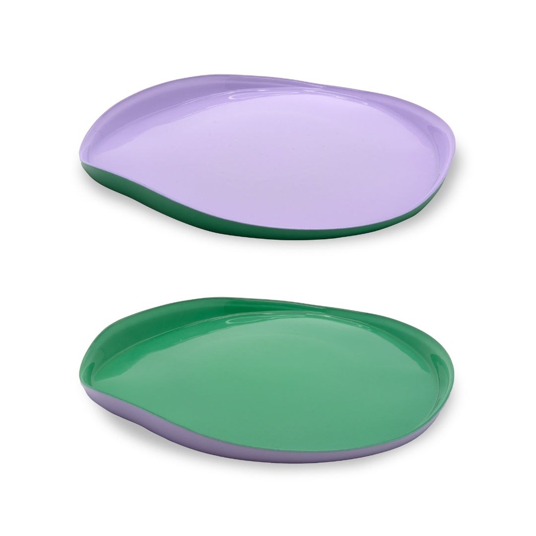 Splash Glass Dessert/Salad Plates Set Lilac & Green, the best customized gift and gifts for her and for him from Inna Carton online shop Dubai, UAE!
