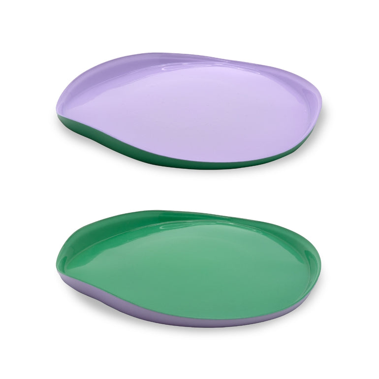Splash Glass Dessert/Salad Plates Set Lilac & Green, the best customized gift and gifts for her and for him from Inna Carton online shop Dubai, UAE!
